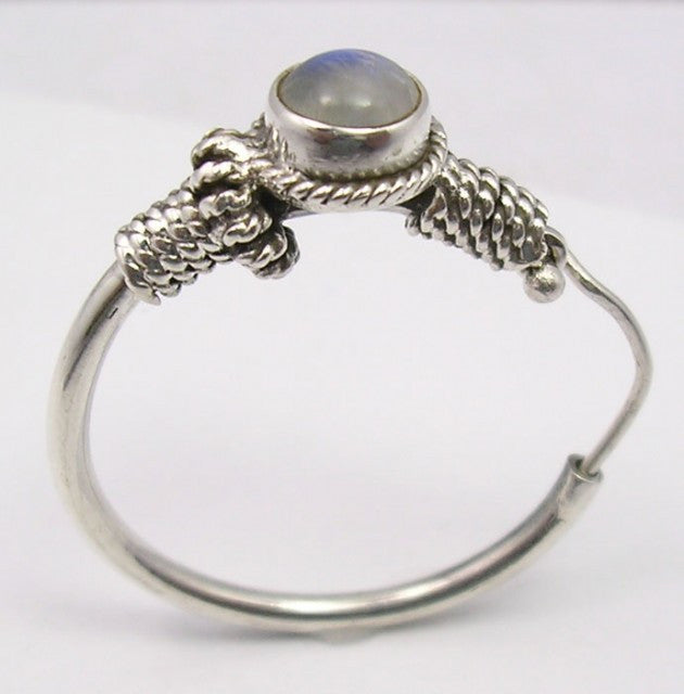 Cercei Argint 925 cu Piatra Lunii, 3.1 cm lungime