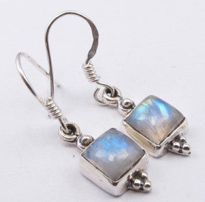 Cercei Argint 925 cu Piatra Lunii 3.1 cm lungime