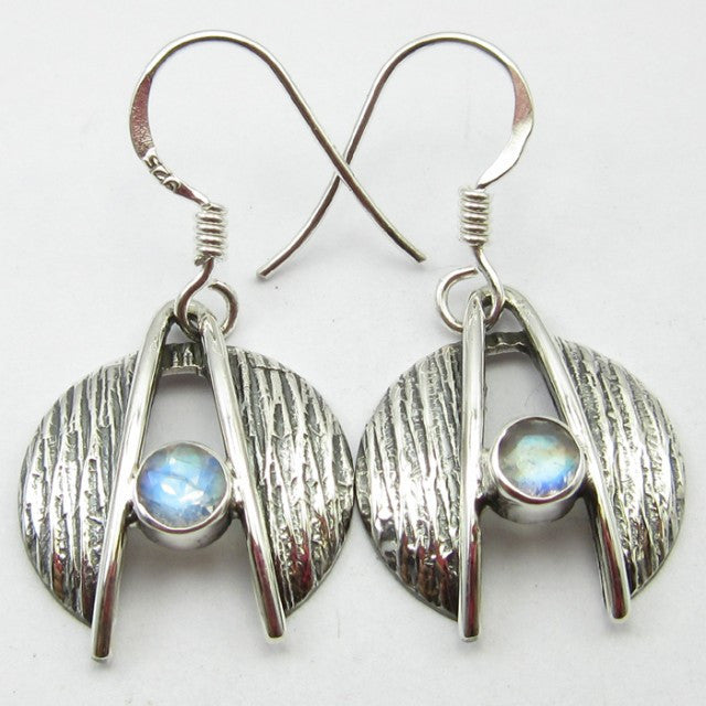 Cercei Argint 925 cu Piatra Lunii 3,1 cm lungime