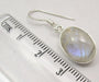 Cercei Argint 925 cu Piatra Lunii, 3.1 cm lungime