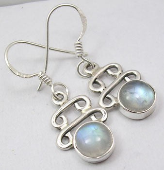 Cercei Argint 925 cu Piatra Lunii,3.2 cm lungime