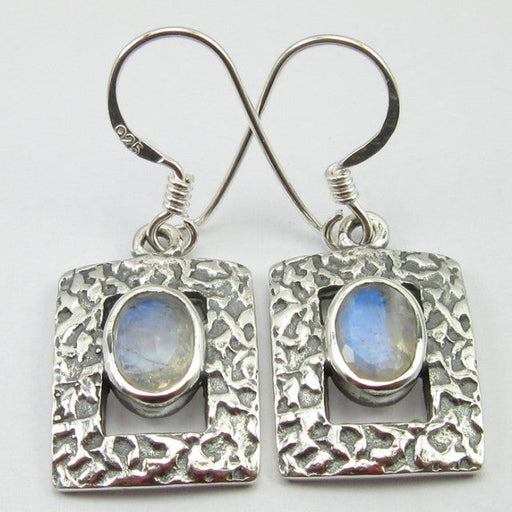 Cercei Argint 925 cu Piatra Lunii, 3.2 cm lungime