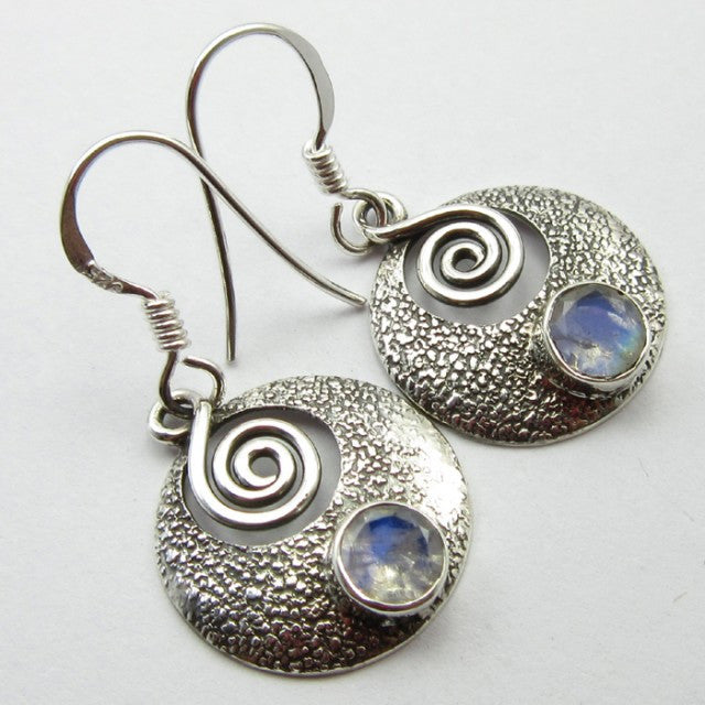 Cercei Argint 925 cu Piatra Lunii 3,2 cm lungime