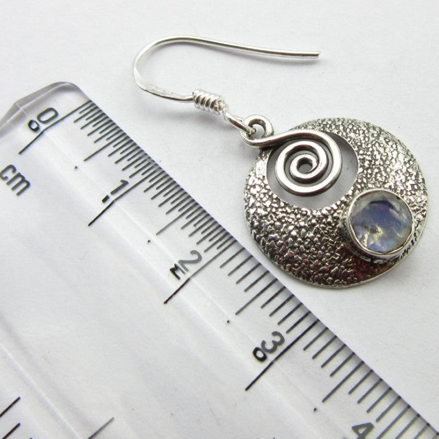 Cercei Argint 925 cu Piatra Lunii 3,2 cm lungime