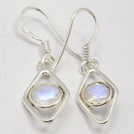 Cercei Argint 925 cu Piatra Lunii, 3,2 cm lungime