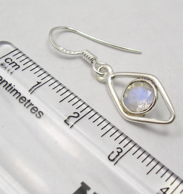 Cercei Argint 925 cu Piatra Lunii, 3,2 cm lungime