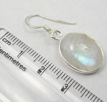 Cercei Argint 925 cu Piatra Lunii, 3.3 cm lungime