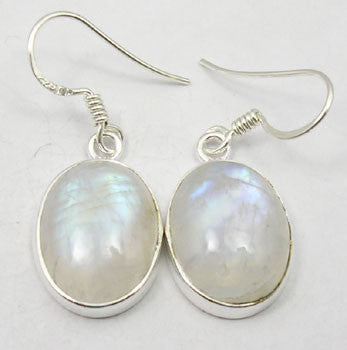 Cercei Argint 925 cu Piatra Lunii, 3.3 cm lungime