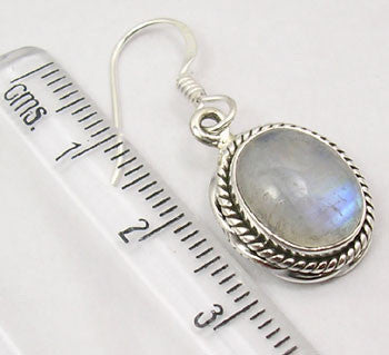 Cercei Argint 925 cu Piatra Lunii, 3.3 cm lungime