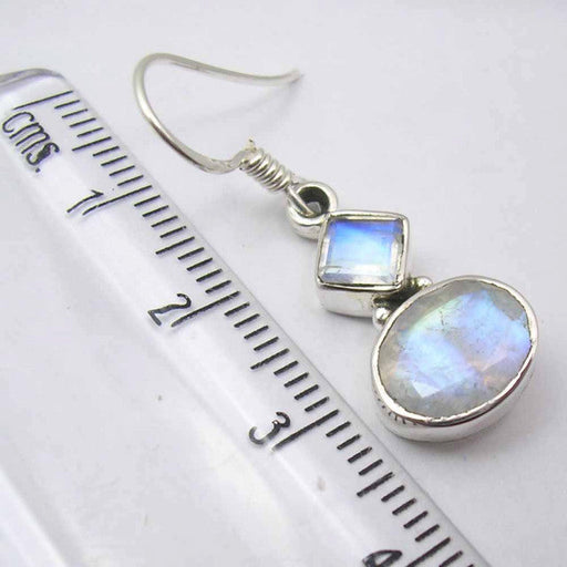 Cercei Argint 925 cu Piatra Lunii, 3.4 cm lungime