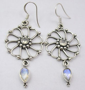 Cercei Argint 925 cu Piatra Lunii 3,5 cm lungime