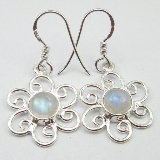 Cercei Argint 925 cu Piatra Lunii 3,5 cm lungime