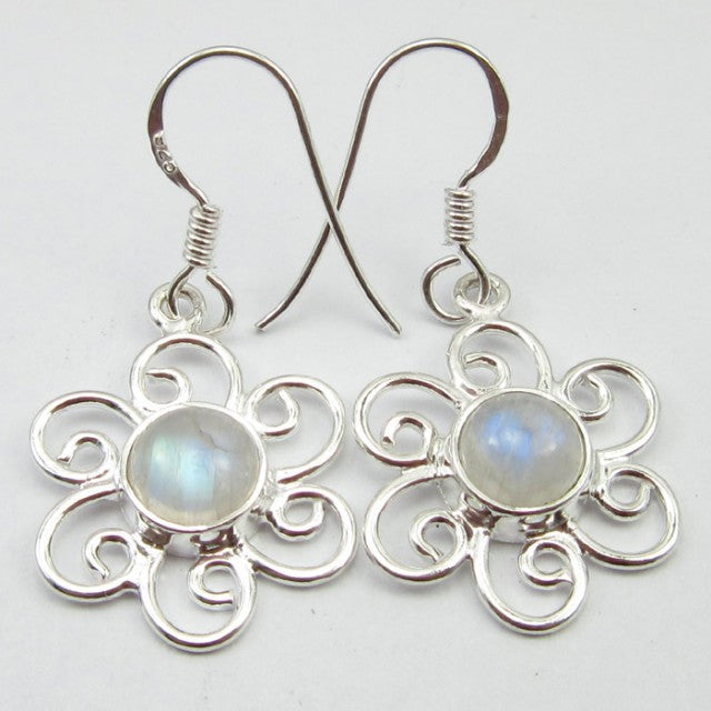 Cercei Argint 925 cu Piatra Lunii 3,5 cm lungime