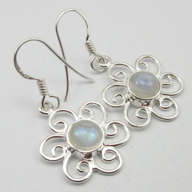 Cercei Argint 925 cu Piatra Lunii 3,5 cm lungime