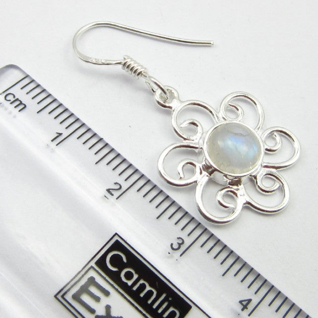 Cercei Argint 925 cu Piatra Lunii 3,5 cm lungime