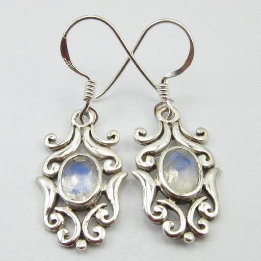 Cercei Argint 925 cu Piatra Lunii 3,5 cm lungime