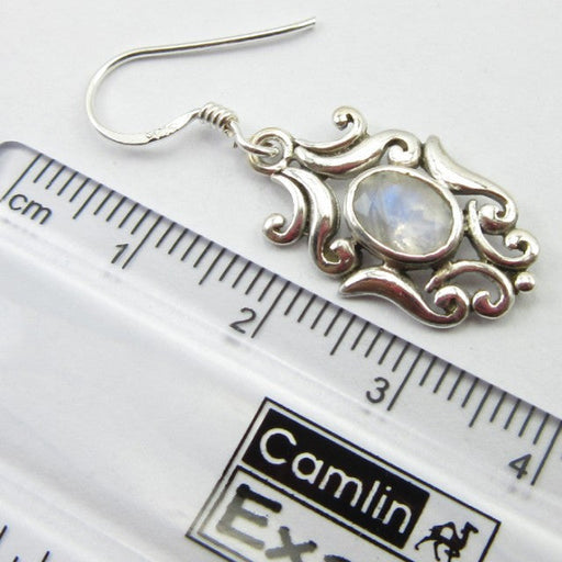 Cercei Argint 925 cu Piatra Lunii 3,5 cm lungime