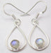 Cercei Argint 925 cu Piatra Lunii, 3.5 cm lungime