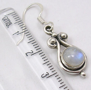 Cercei Argint 925 cu Piatra Lunii, 3.5 cm lungime