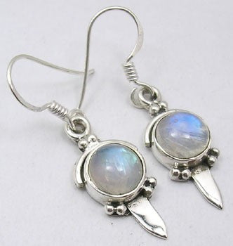 Cercei Argint 925 cu Piatra Lunii,3,6 cm lungime