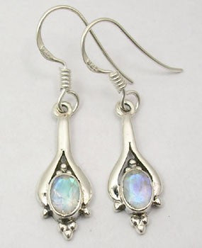 Cercei Argint 925 cu Piatra Lunii 3,6 cm lungime