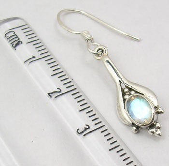 Cercei Argint 925 cu Piatra Lunii 3,6 cm lungime