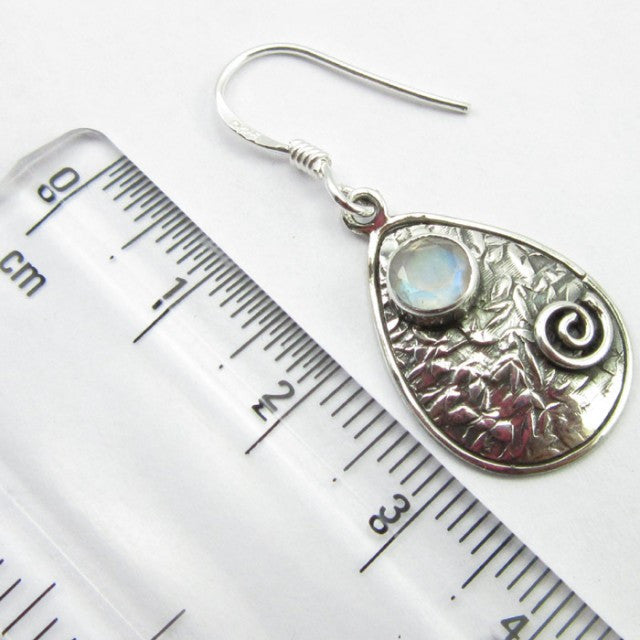 Cercei Argint 925 cu Piatra Lunii 3,6 cm lungime