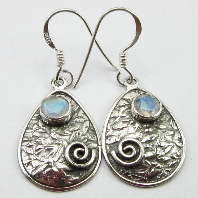 Cercei Argint 925 cu Piatra Lunii 3,6 cm lungime