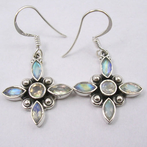 Cercei Argint 925 cu Piatra Lunii, 3.6 cm lungime