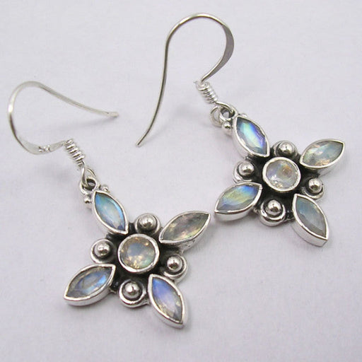 Cercei Argint 925 cu Piatra Lunii, 3.6 cm lungime