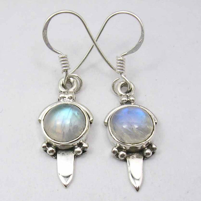 Cercei Argint 925 cu Piatra Lunii,3,6 cm lungime