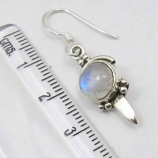 Cercei Argint 925 cu Piatra Lunii,3,6 cm lungime