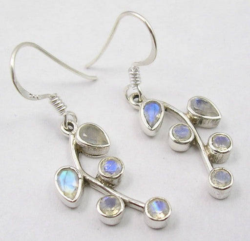 Cercei Argint 925 cu Piatra Lunii, 3.7 cm lungime