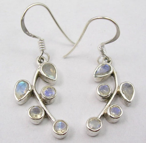 Cercei Argint 925 cu Piatra Lunii, 3.7 cm lungime