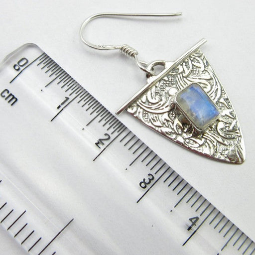 Cercei Argint 925 cu Piatra Lunii 3,7 cm lungime