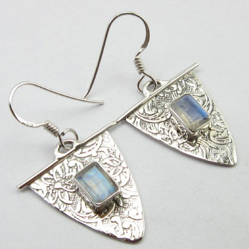 Cercei Argint 925 cu Piatra Lunii 3,7 cm lungime