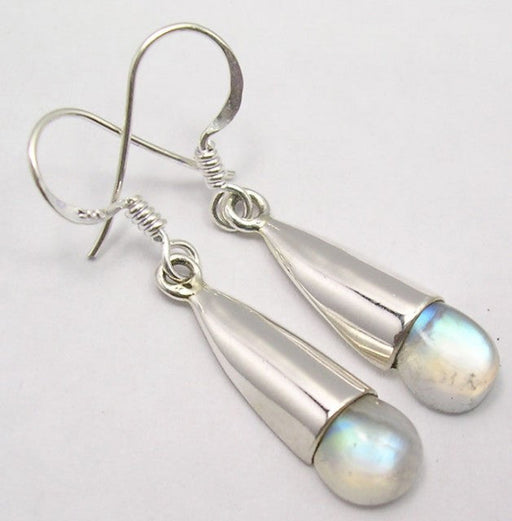 Cercei Argint 925 cu Piatra Lunii, 3,8 cm lungime