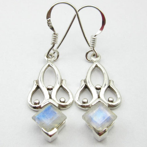 Cercei Argint 925 cu Piatra Lunii 3,9 cm lungime