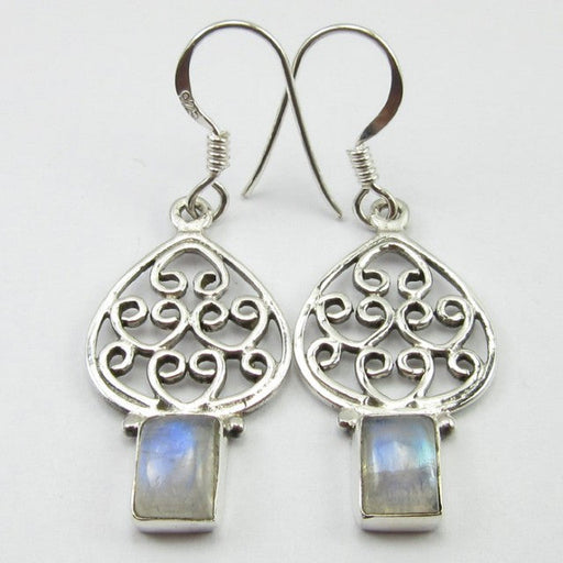 Cercei Argint 925 cu Piatra Lunii 3,9 cm lungime