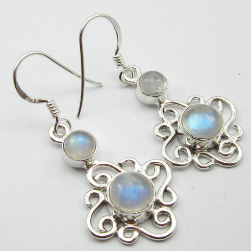 Cercei Argint 925 cu Piatra Lunii 3.9 cm lungime