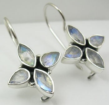 Cercei Argint 925 cu Piatra Lunii, 3 cm lungime