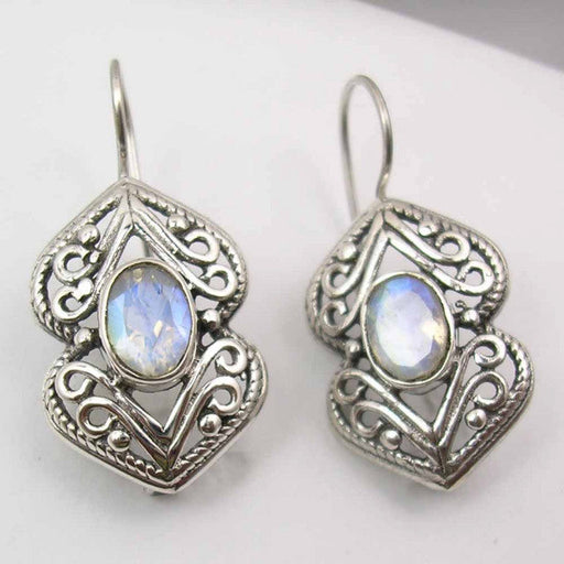 Cercei Argint 925 cu Piatra Lunii, 3 cm lungime