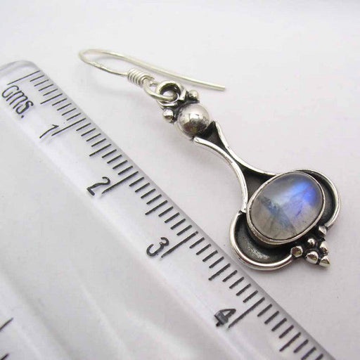 Cercei Argint 925 cu Piatra Lunii , 4.2 cm lungime