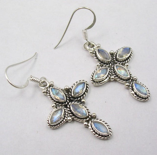 Cercei Argint 925 cu Piatra Lunii, 4,3 cm lungime