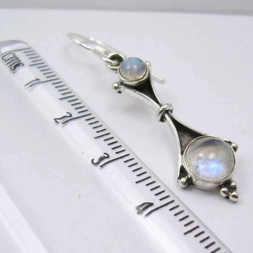 Cercei Argint 925 cu Piatra Lunii, 4.6 cm lungime