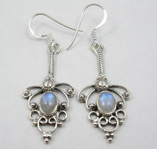 Cercei Argint 925 cu Piatra Lunii, 4,9 cm lungime