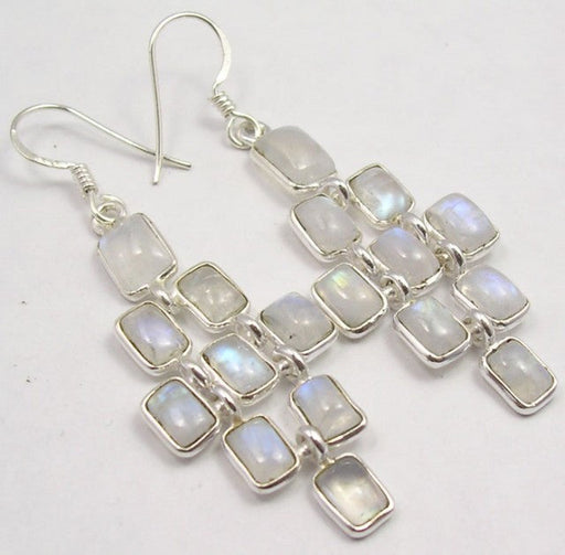 Cercei Argint 925 cu Piatra Lunii , 5,7 cm lungime