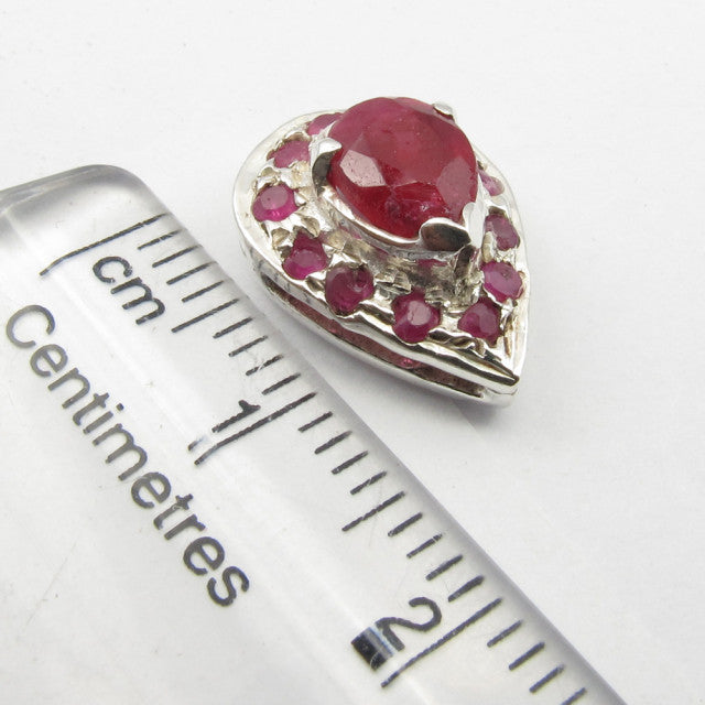 Cercei Argint 925 cu Rubin, 1.4 cm lungime