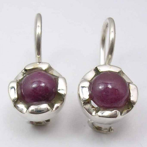 Cercei Argint 925 cu Rubin,1.8 cm lungime