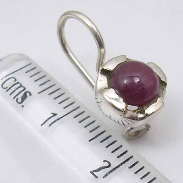 Cercei Argint 925 cu Rubin,1.8 cm lungime